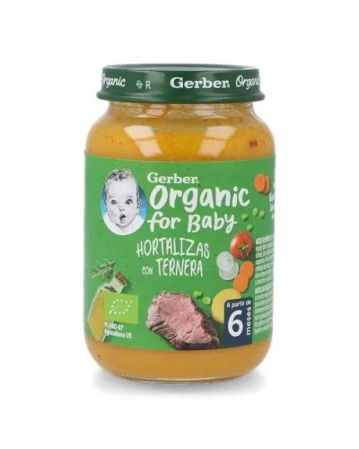 Gerber Organic Puré #Hortalizas Con Ternera 190 Gr